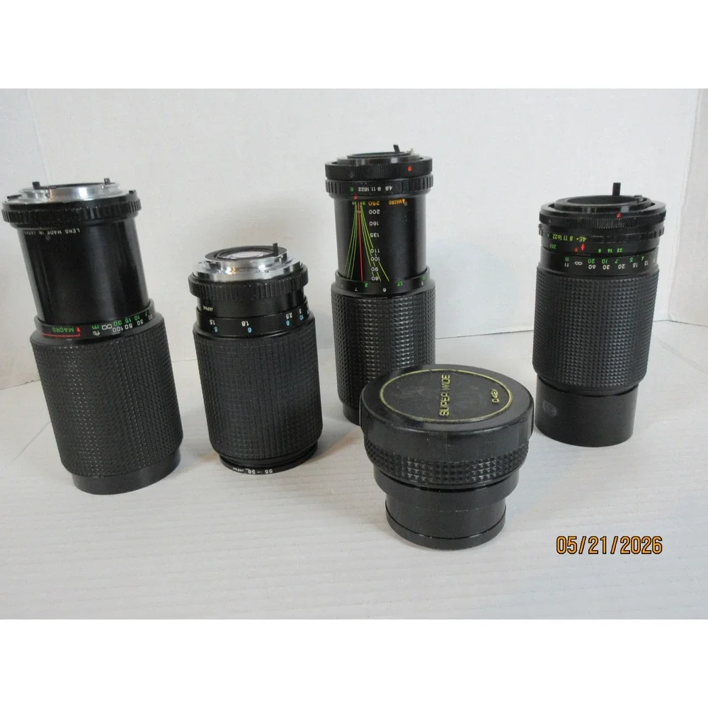 Vintage Camera Lens Lot Tokina Sakar Star-D Zykkor 80-200mm 80-205mm Pentax K MD